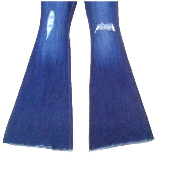 NWT Jeans Junior 15 Bell Bottoms Wide Leg Super Flare Boho Hippie Retro 60s - Picture 3 of 10